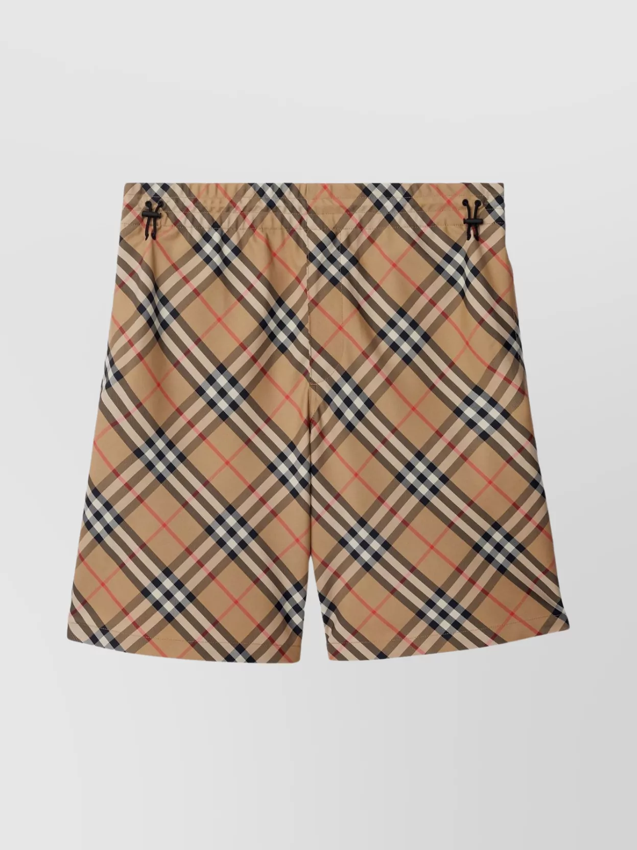 Shop Burberry Checkered Drawcord Waist Shorts