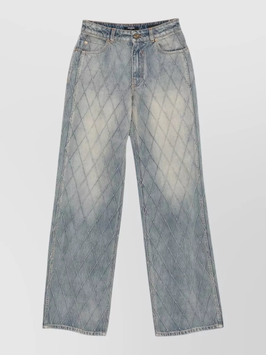 Balmain high-rise straight-leg denim jeans