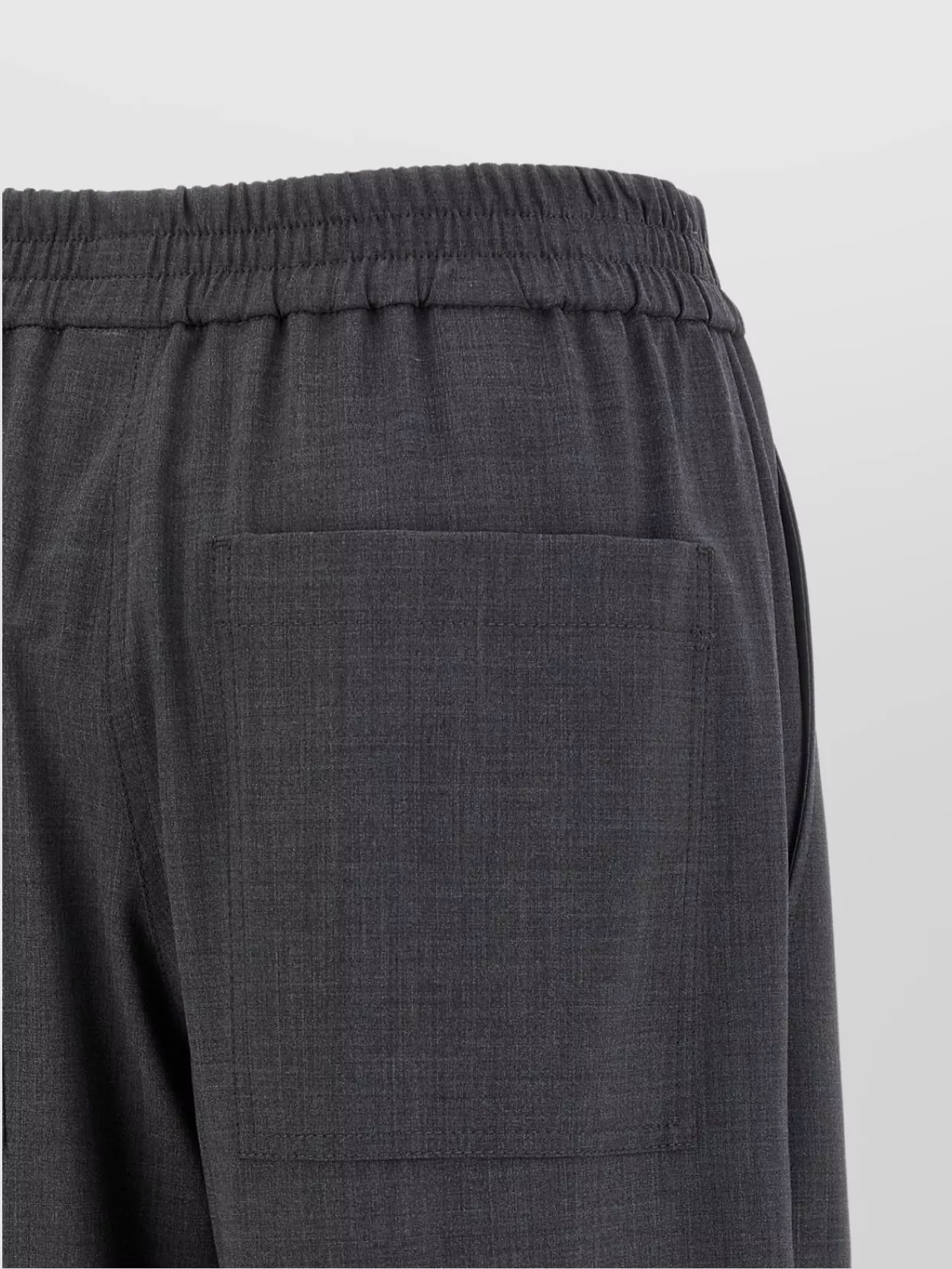Brunello Cucinelli Wool Trousers With Elastic Waistband And Wide Leg