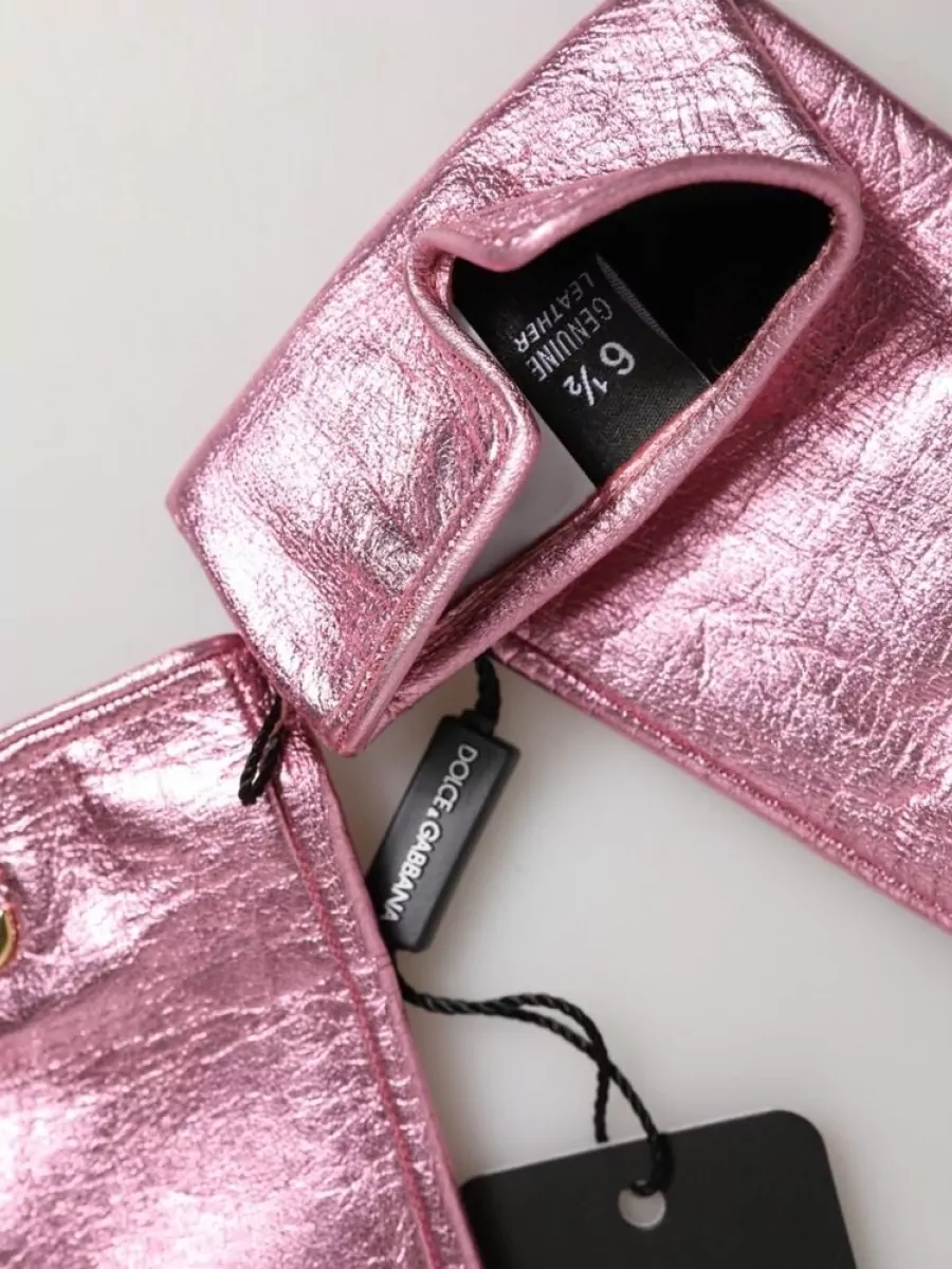 Dolce&Gabbana Leather Wrist-Length Mittens