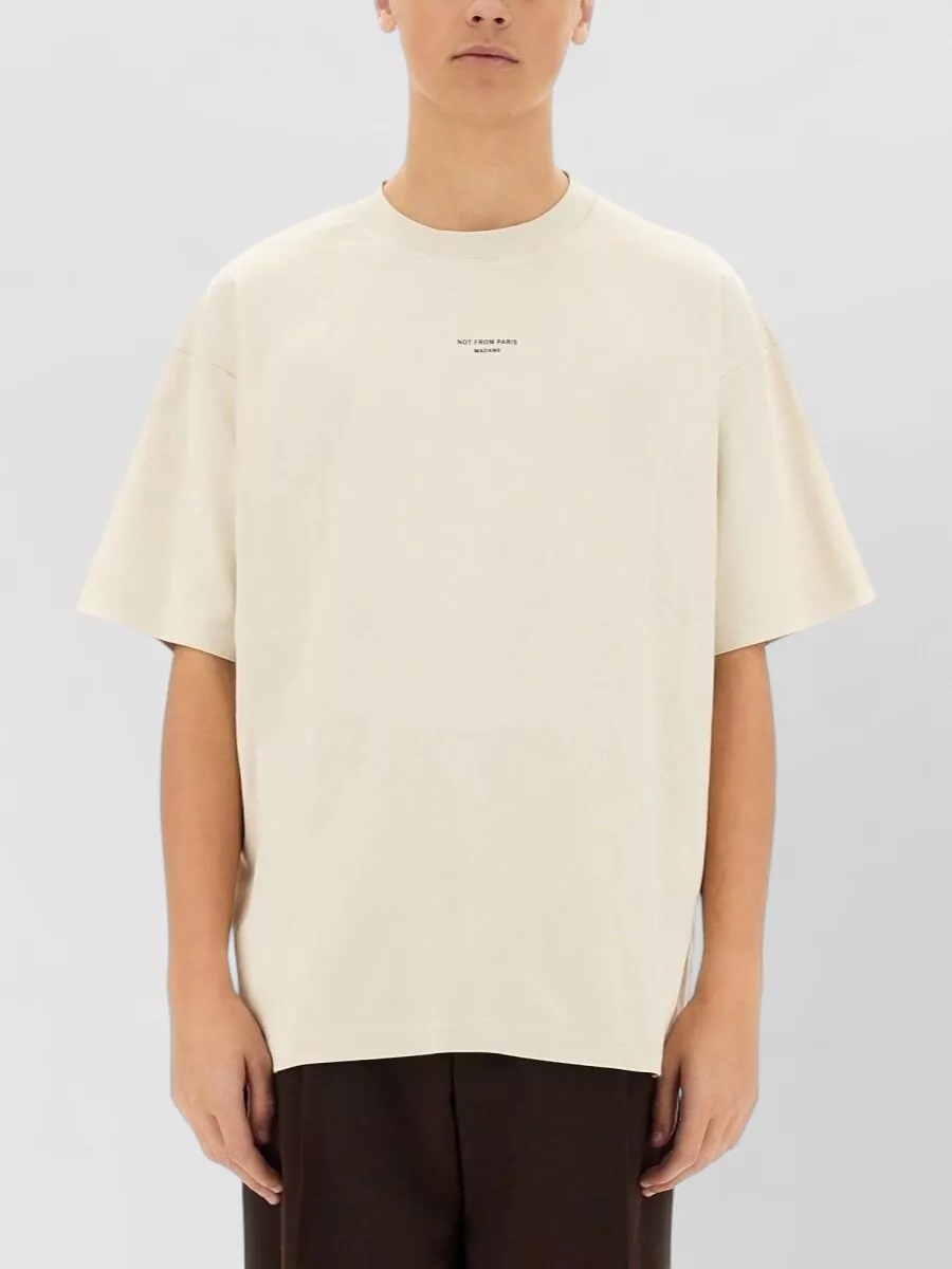 Drôle De Monsieur Slogan Crew Neck Regular Fit T Shirt