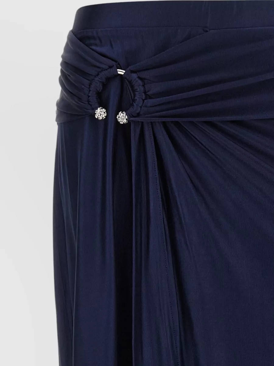 Paco Rabanne High Waist Skirt Asymmetric Draped Embellished