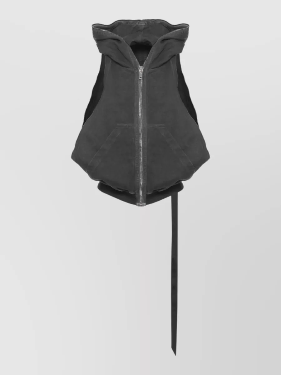 Rick Owens Drkshdw Sleeveless cotton hooded jacket