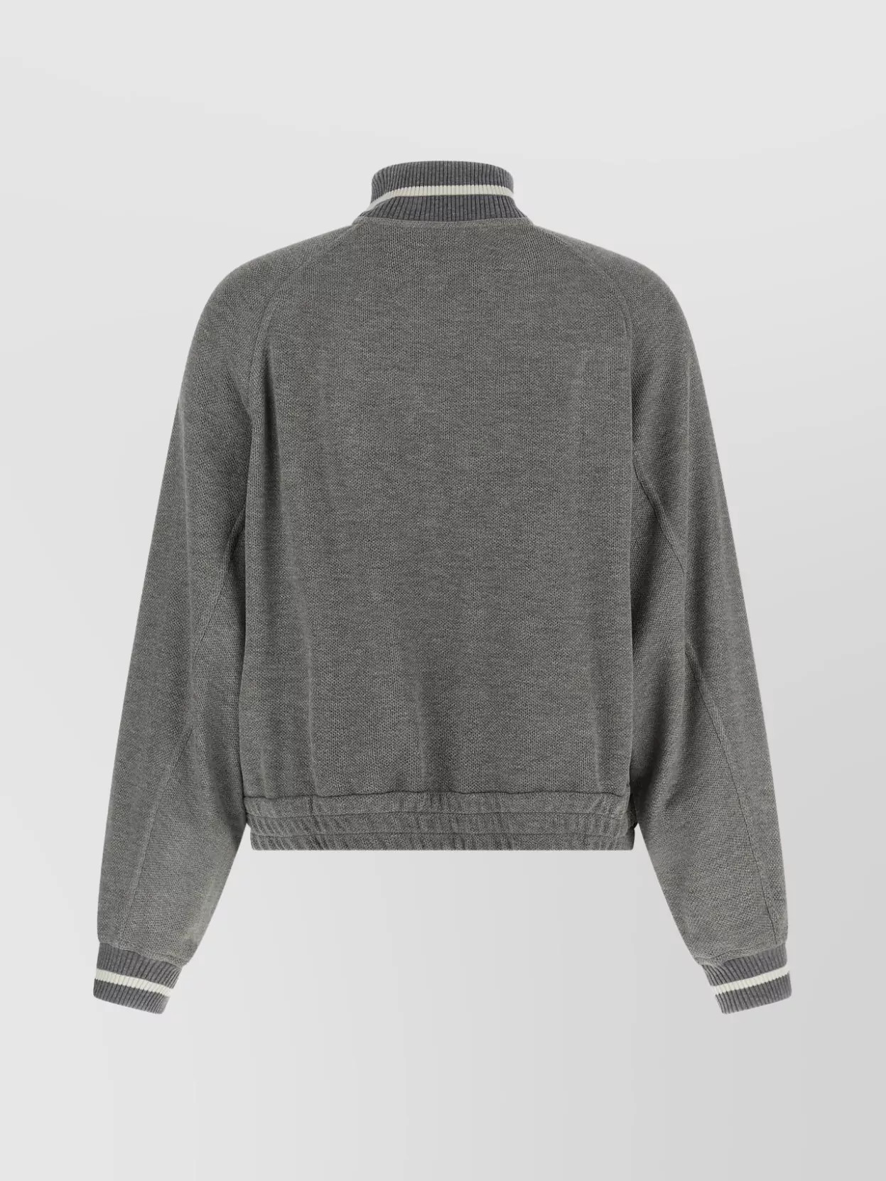 Brunello Cucinelli Shimmering Long Sleeves Ribbed Sweatshirt In Gray