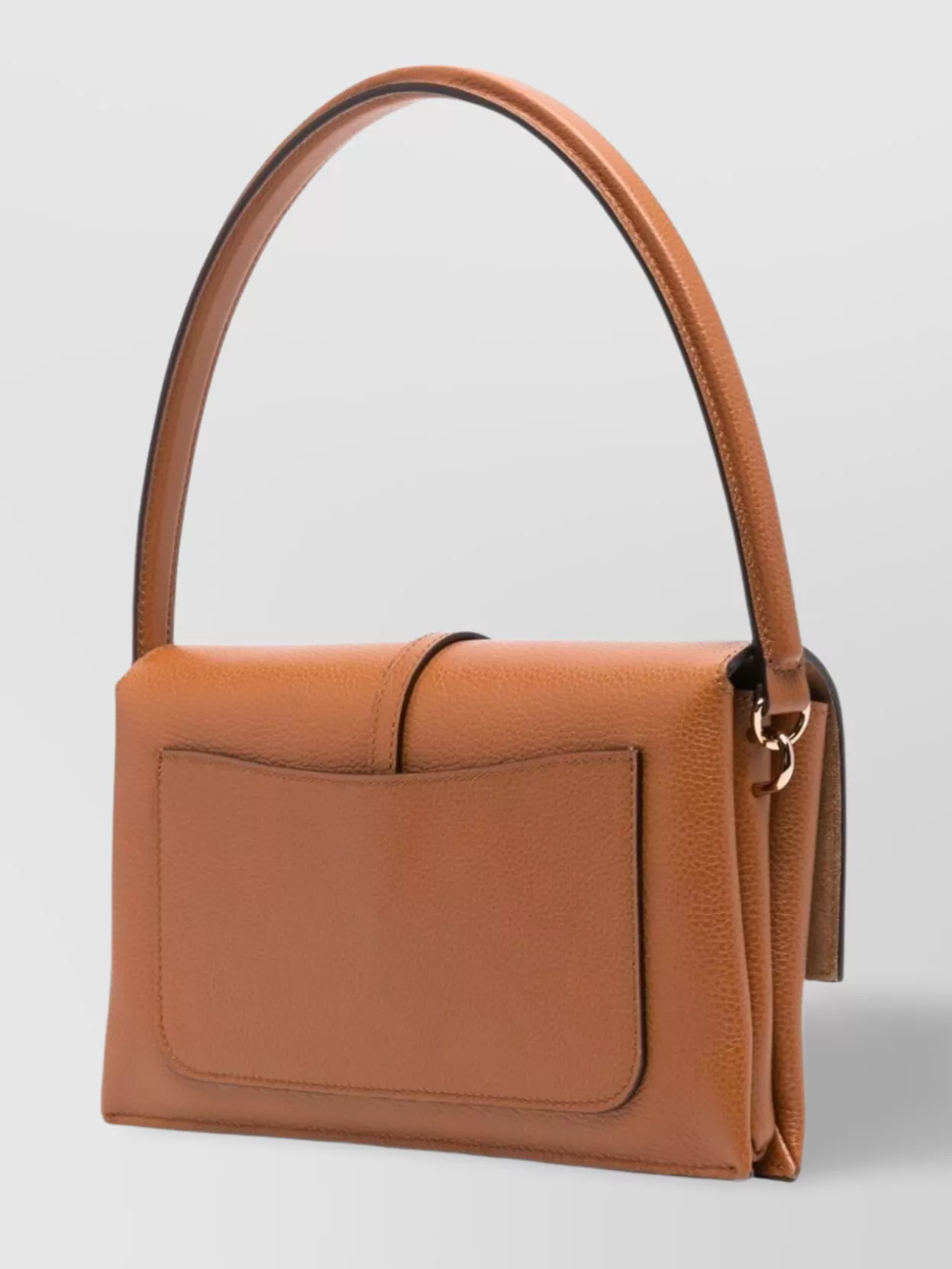 Tod's Structured Brown Leather Handbag With Gold-tone Clasp In Brown