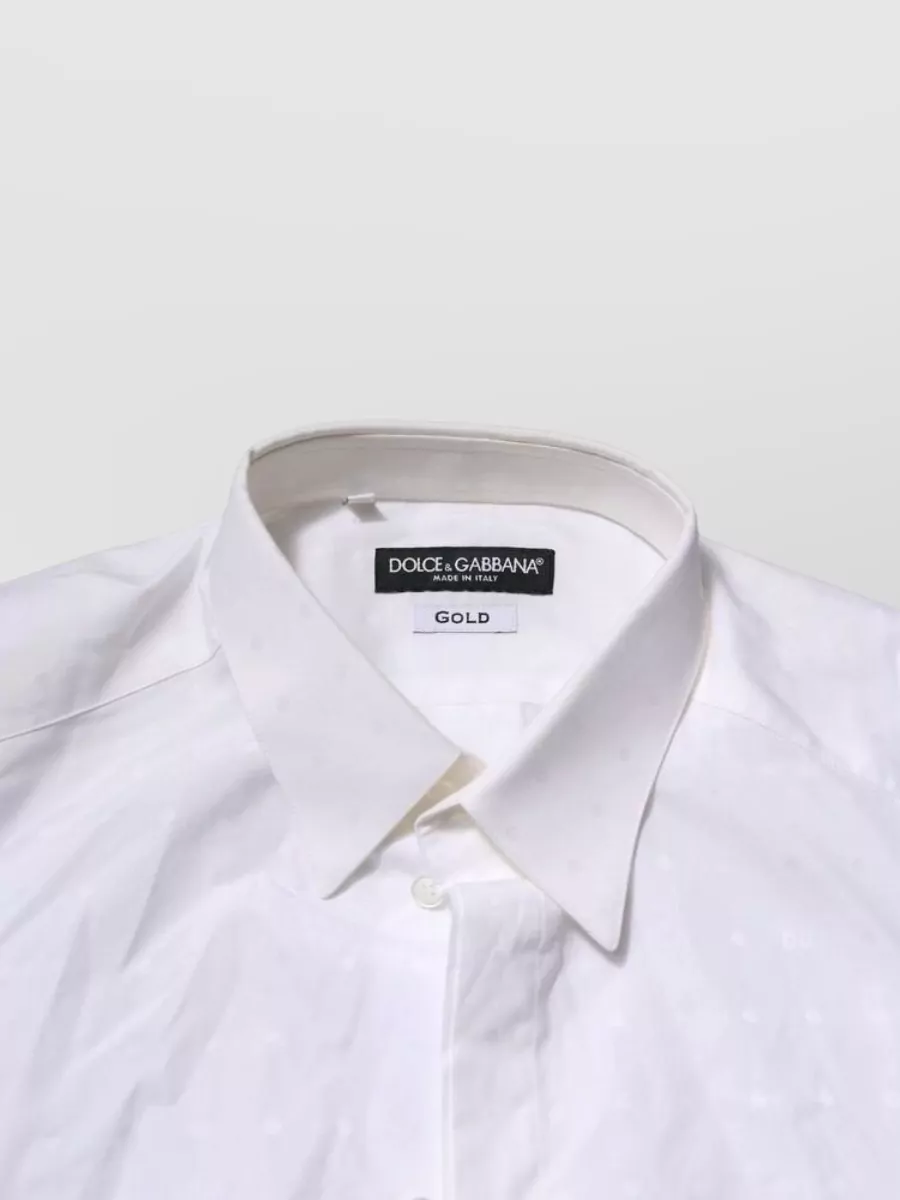 Dolce&Gabbana Cotton Slim-Fit Dotted Long-Sleeve Dress Shirt