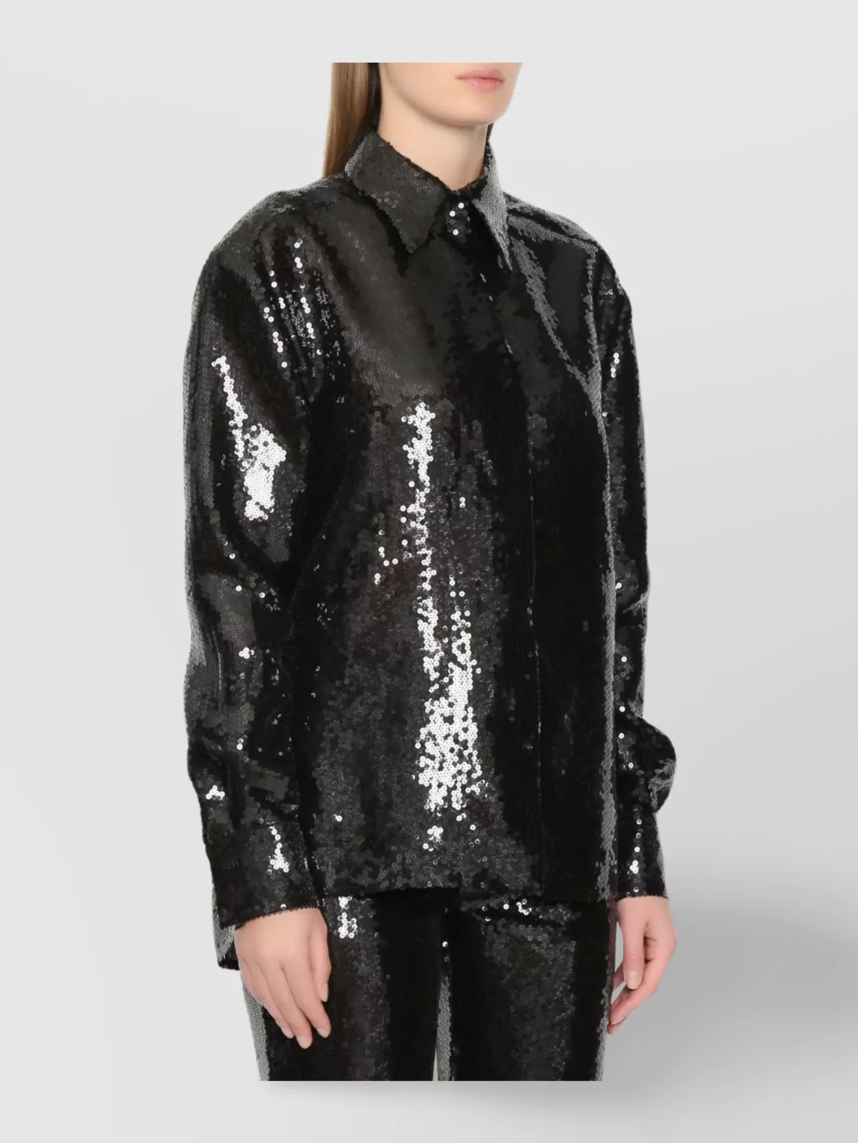 Alberta Ferretti Sequin Embellished Long Sleeve Top