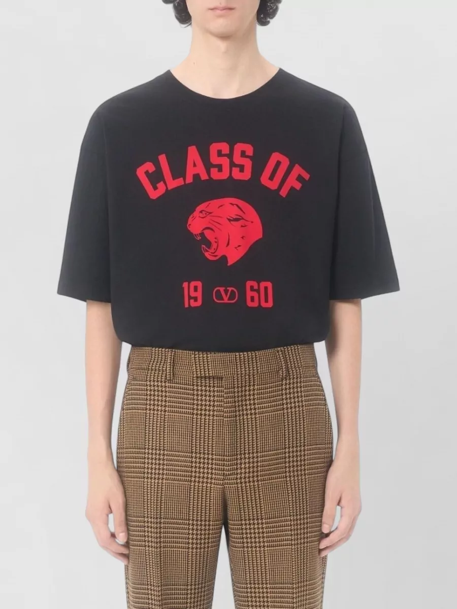 Valentino Garavani Silk Nylon Crew Neck Graphic T-Shirt