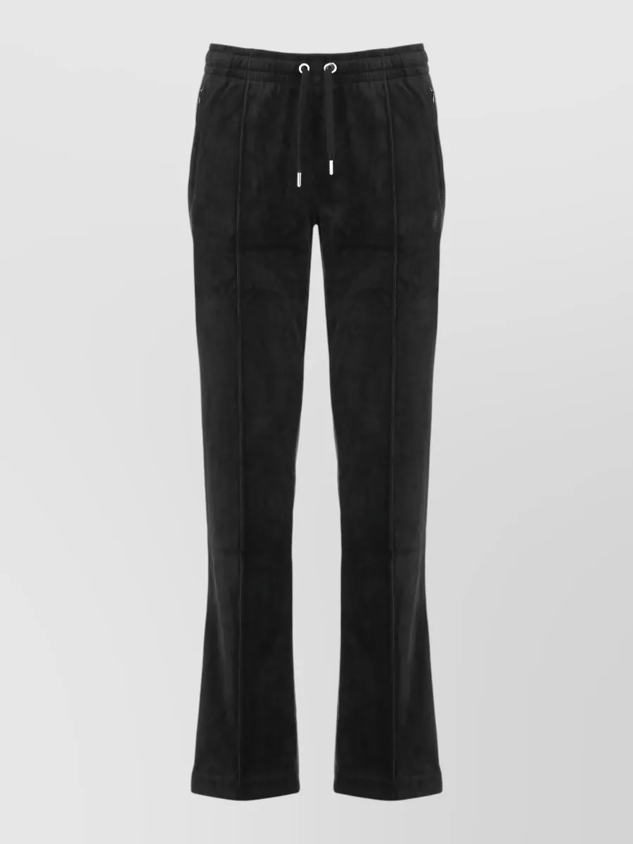 Juicy Couture Velvet Rhinestone-Embellished Bootcut Track Pants