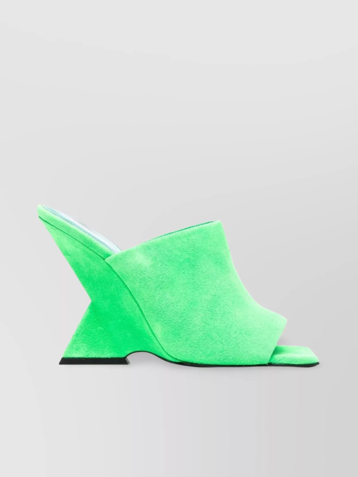 Shop Attico Calf Suede Sculpted Heel Mules