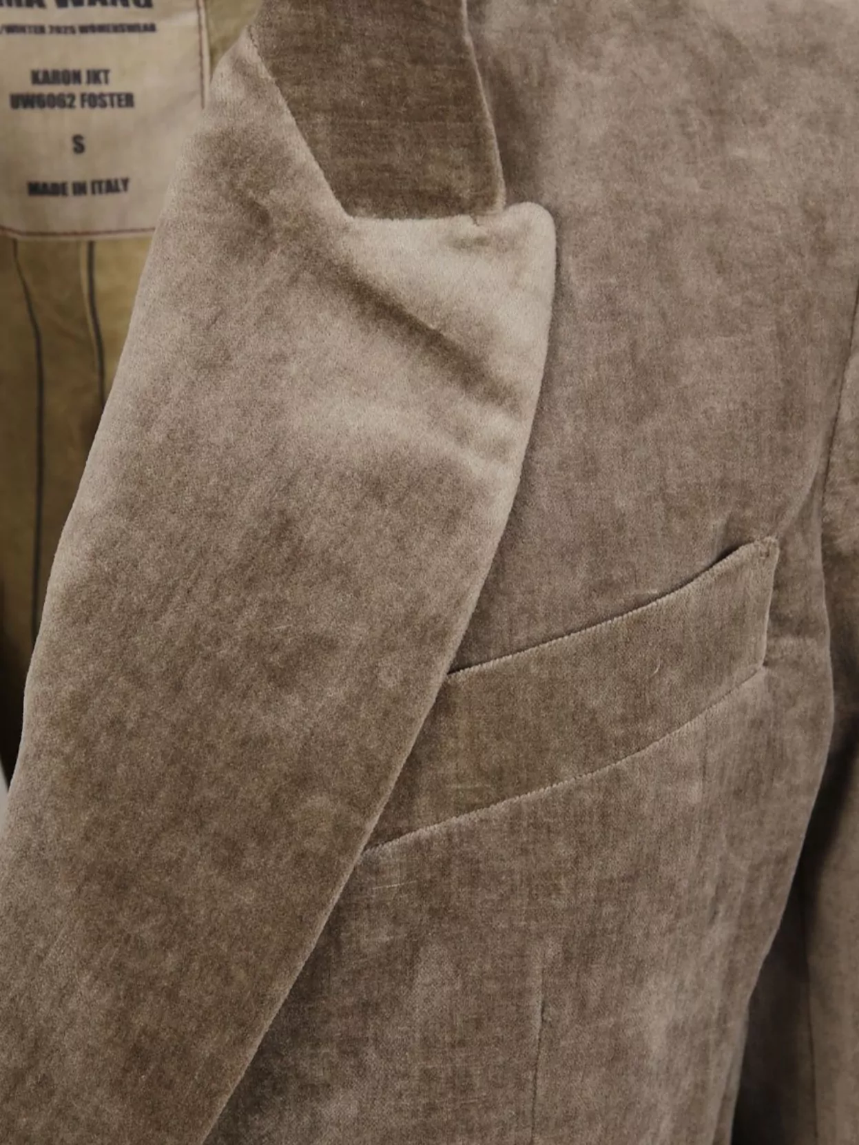 Uma Wang Karon Notched Lapel Jacket With Chest Pocket In Brown