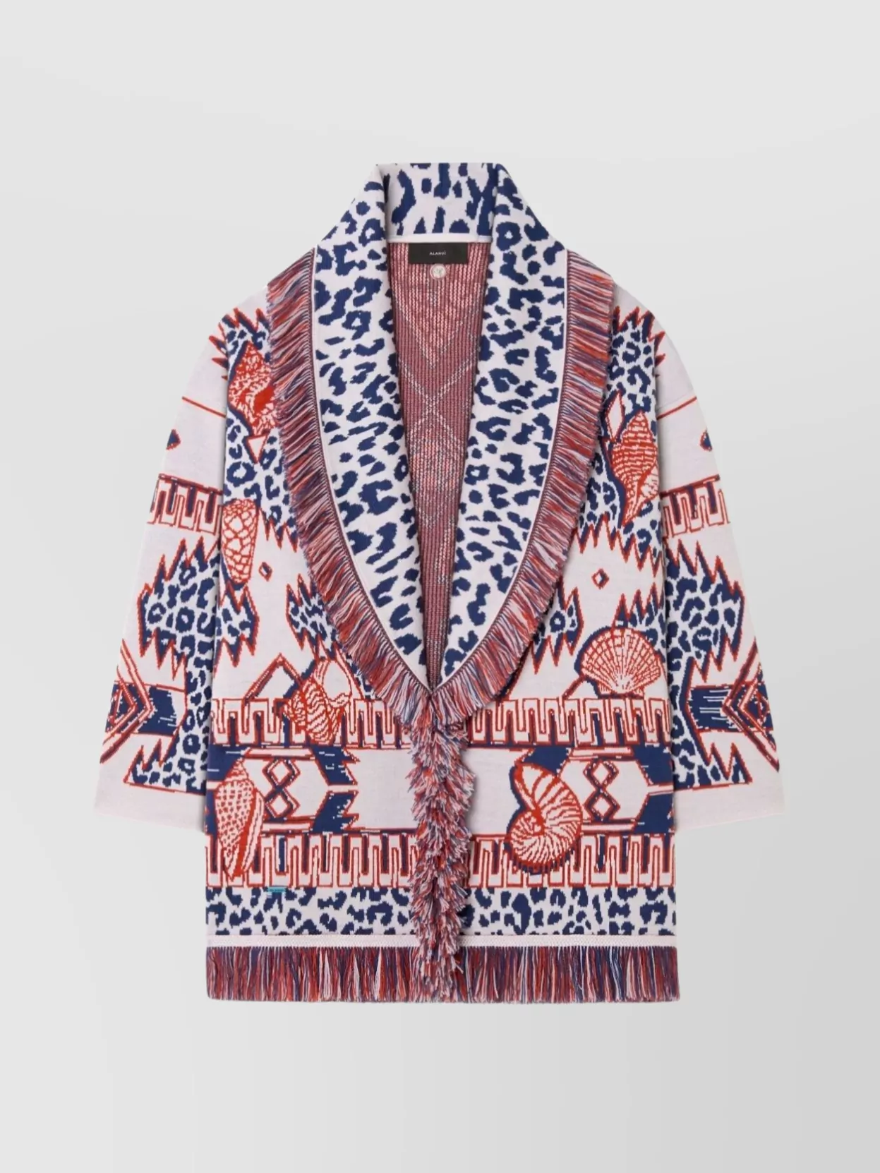 Alanui Knitwear Wrap With Fringed Shawl Collar