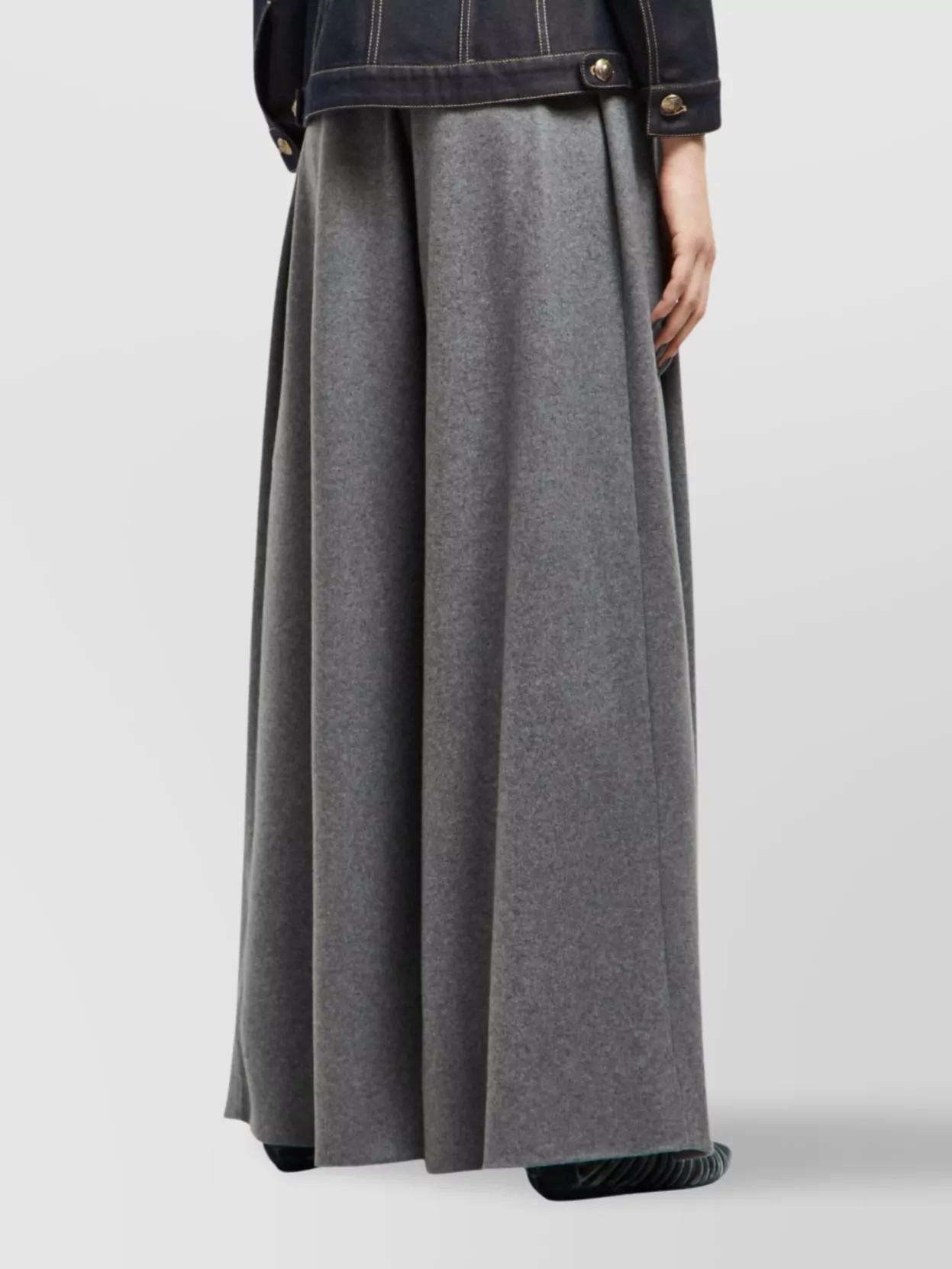 Giorgio Armani High Waist Full Length Wide Leg Trousers