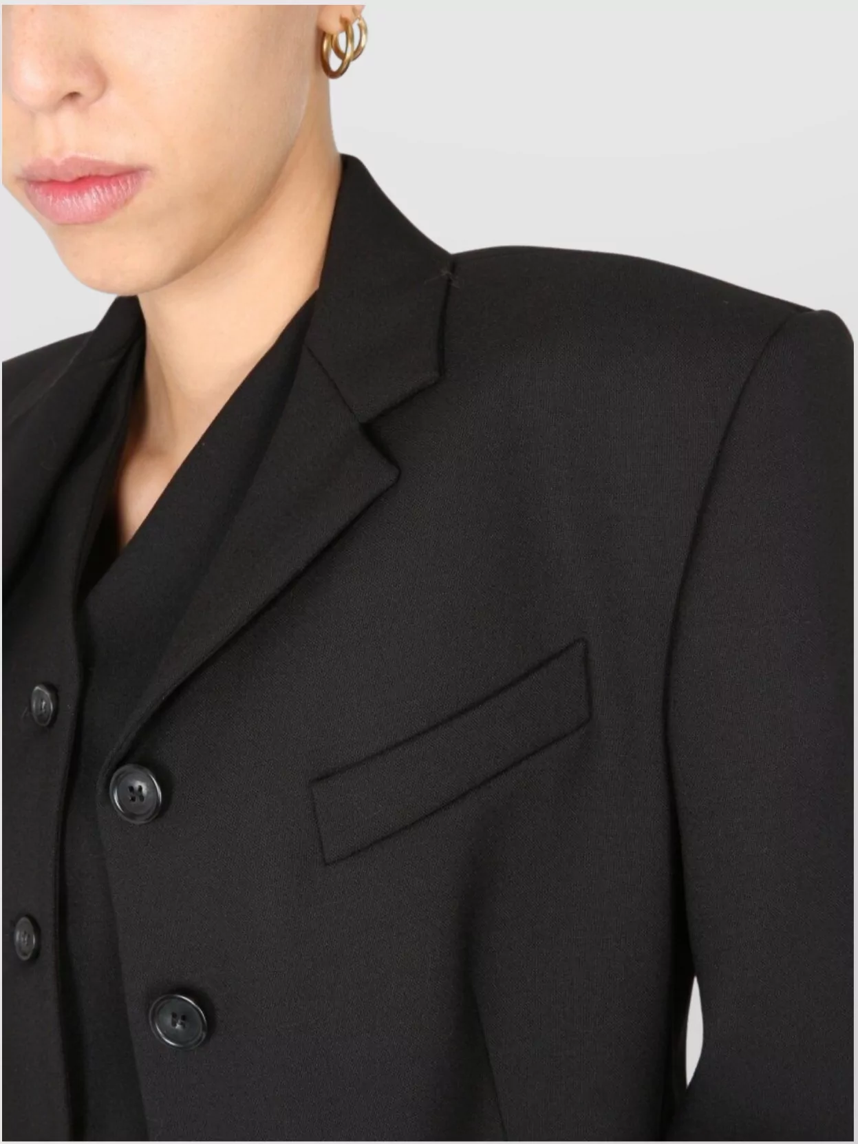 Max Mara Tailored Jacket With Flap And Chest Pockets In Gray