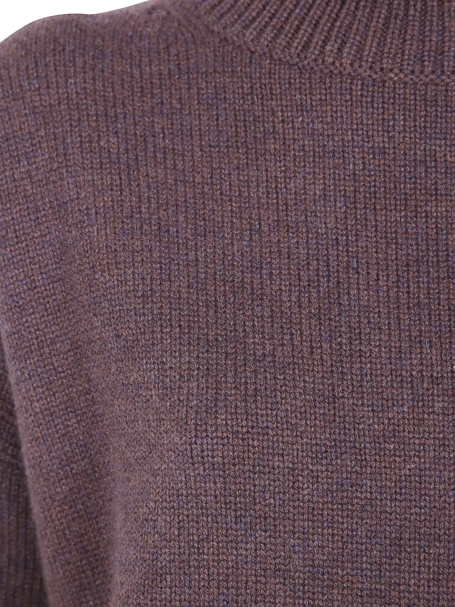 Kujten Cashmere Cropped Turtleneck Sweatshirt