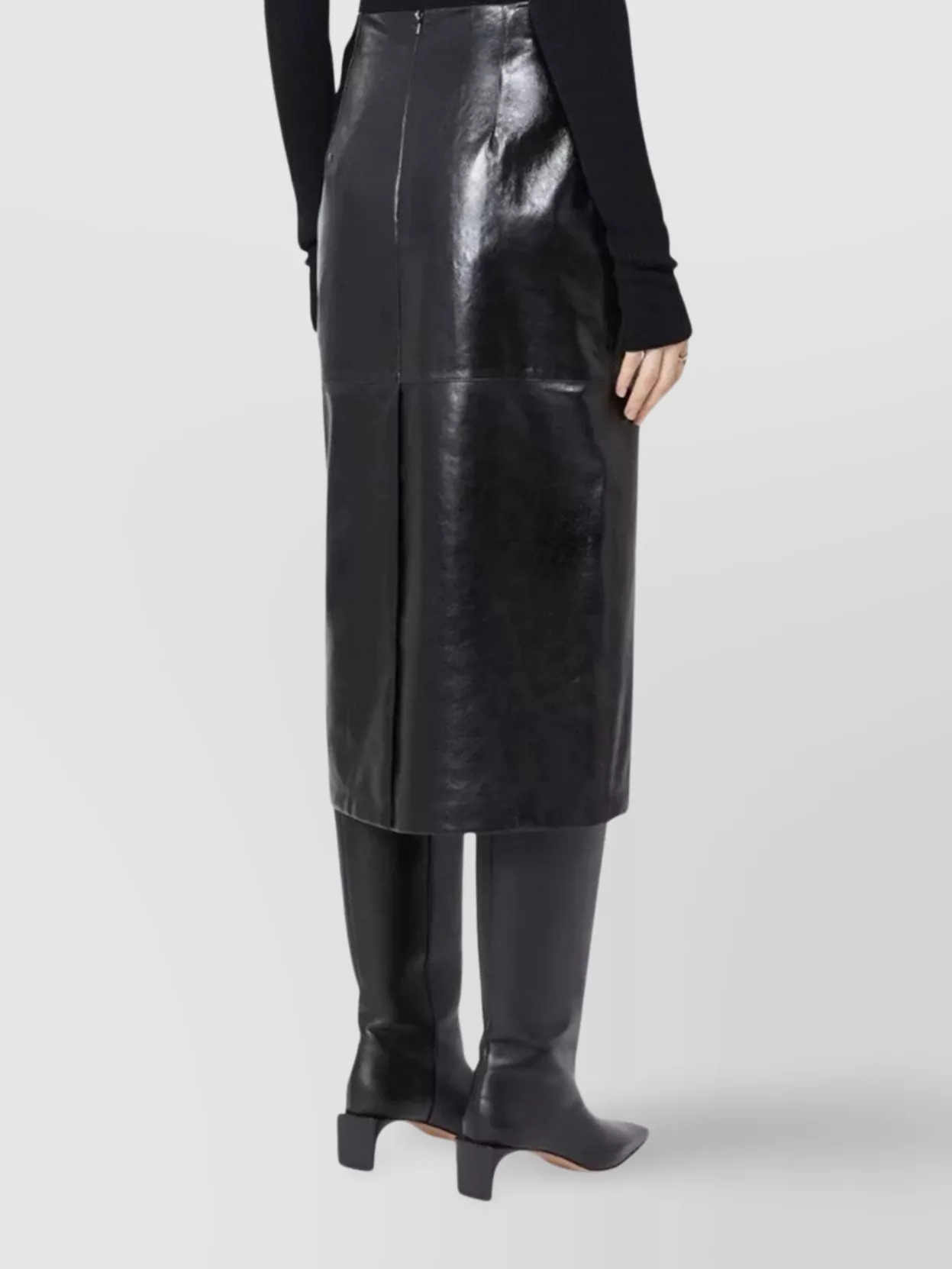 Sportmax Nappa Leather High Waist Skirt