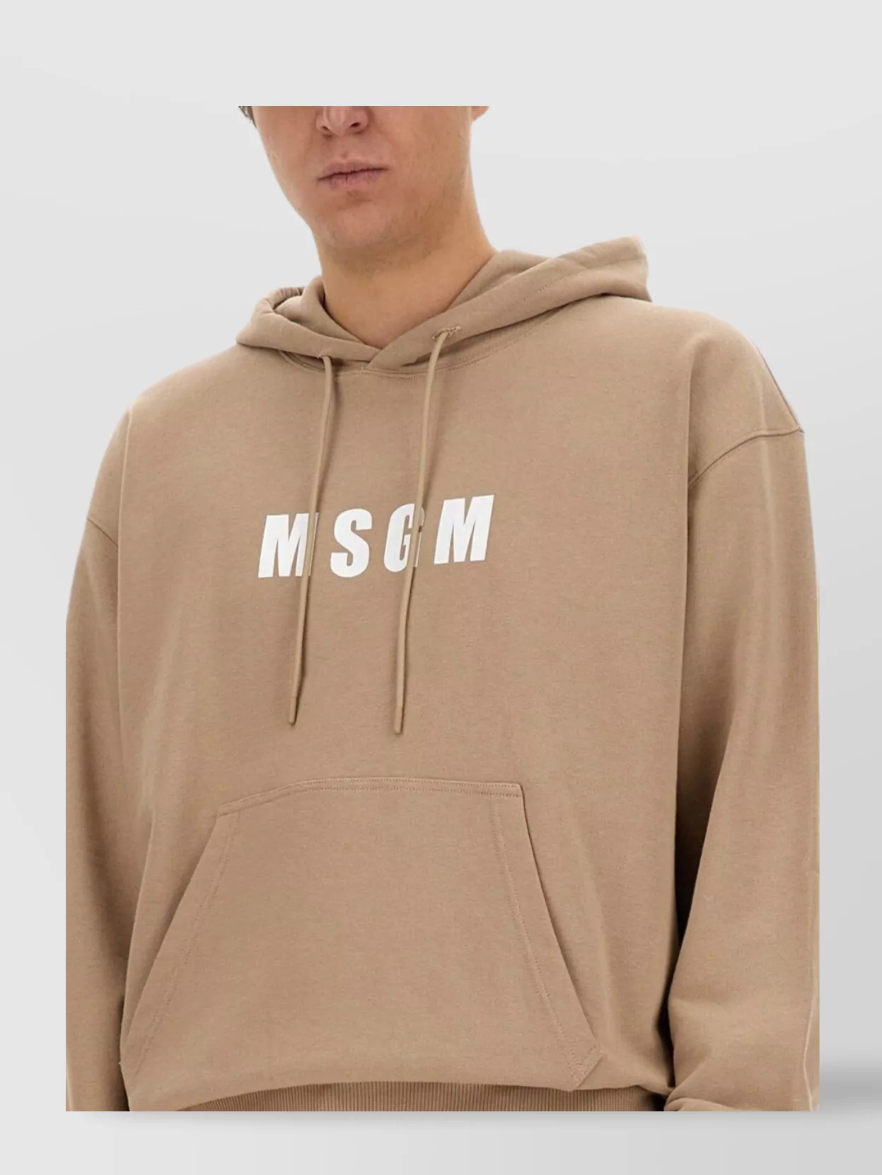 Msgm Hooded Sweatshirt With Kangaroo Pocket And Ribbed Finish