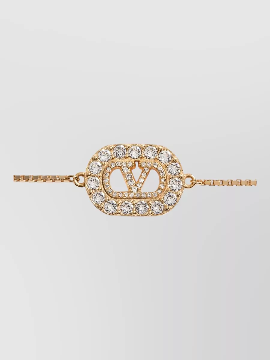 Valentino Garavani Crystal-embellished metal bracelet