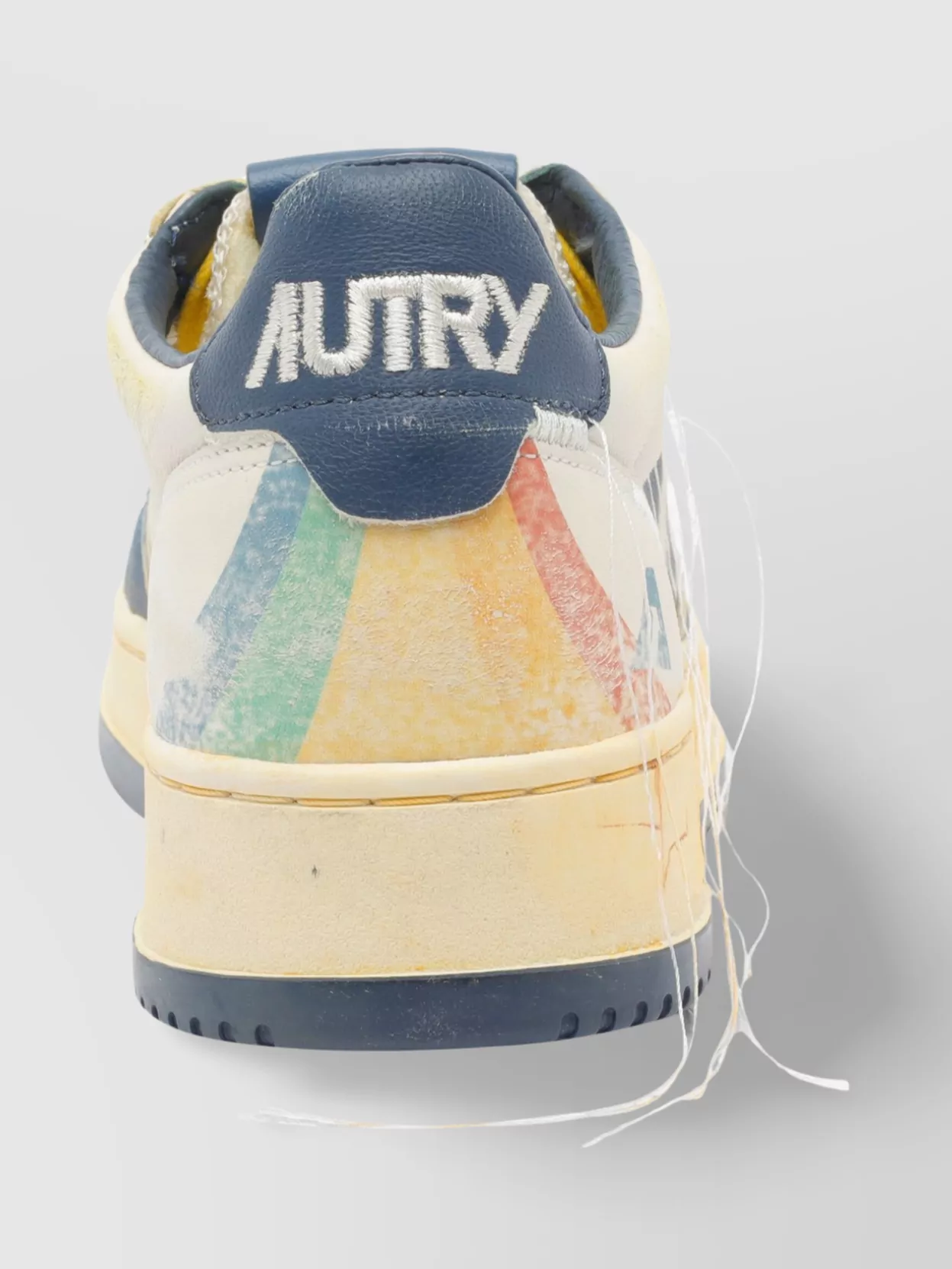 Autry Leather Sneakers With Perforated Round Toe In Neutral