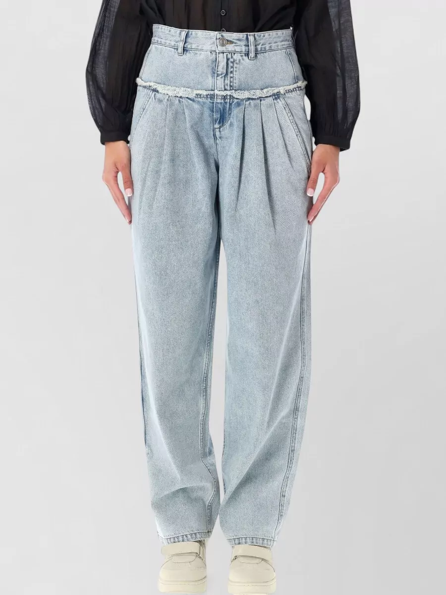 Isabel Marant Etoile denim pleated wide-leg jeans
