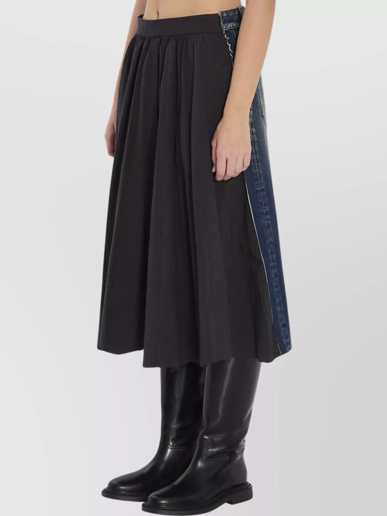 Balenciaga Hybrid Midi Skirt Pleated Design