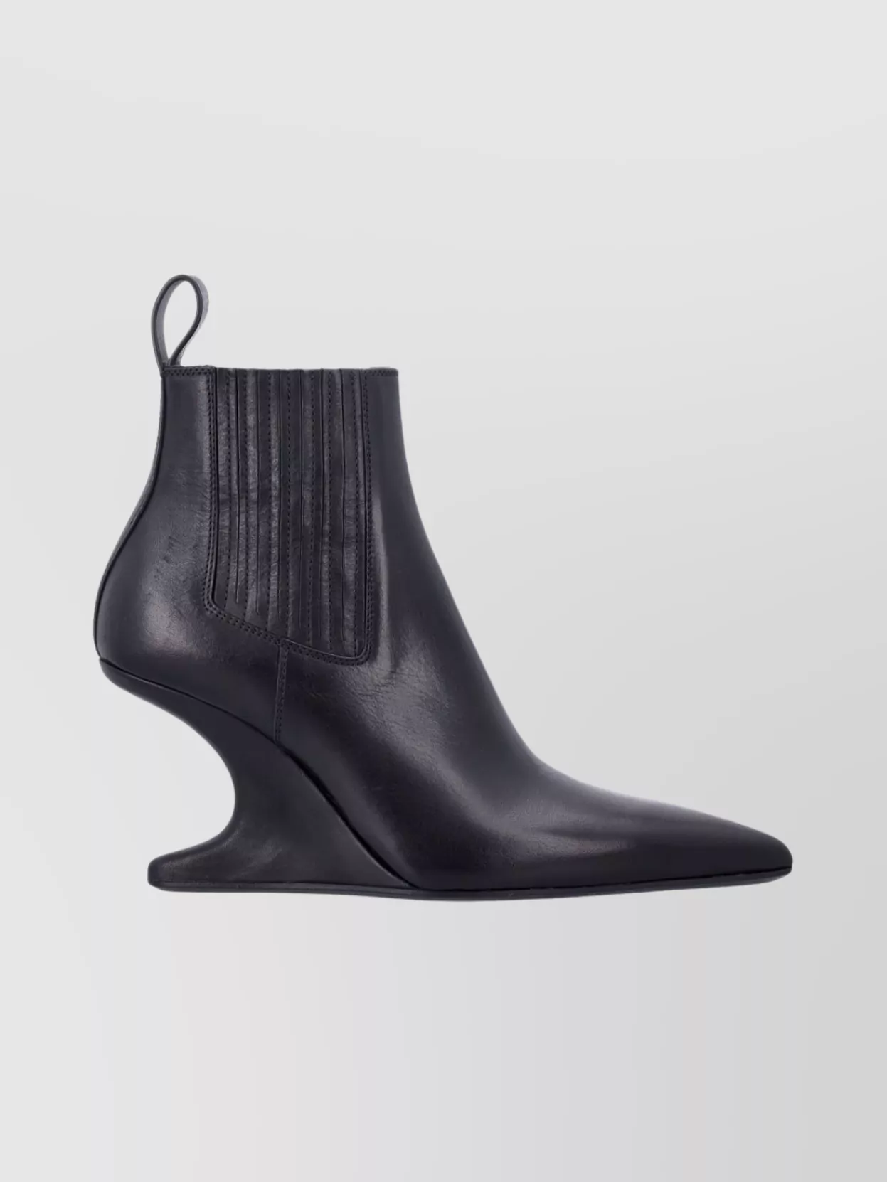 Rick Owens Ankle Boot With Pointed Toe And Sculptural Heel In Black