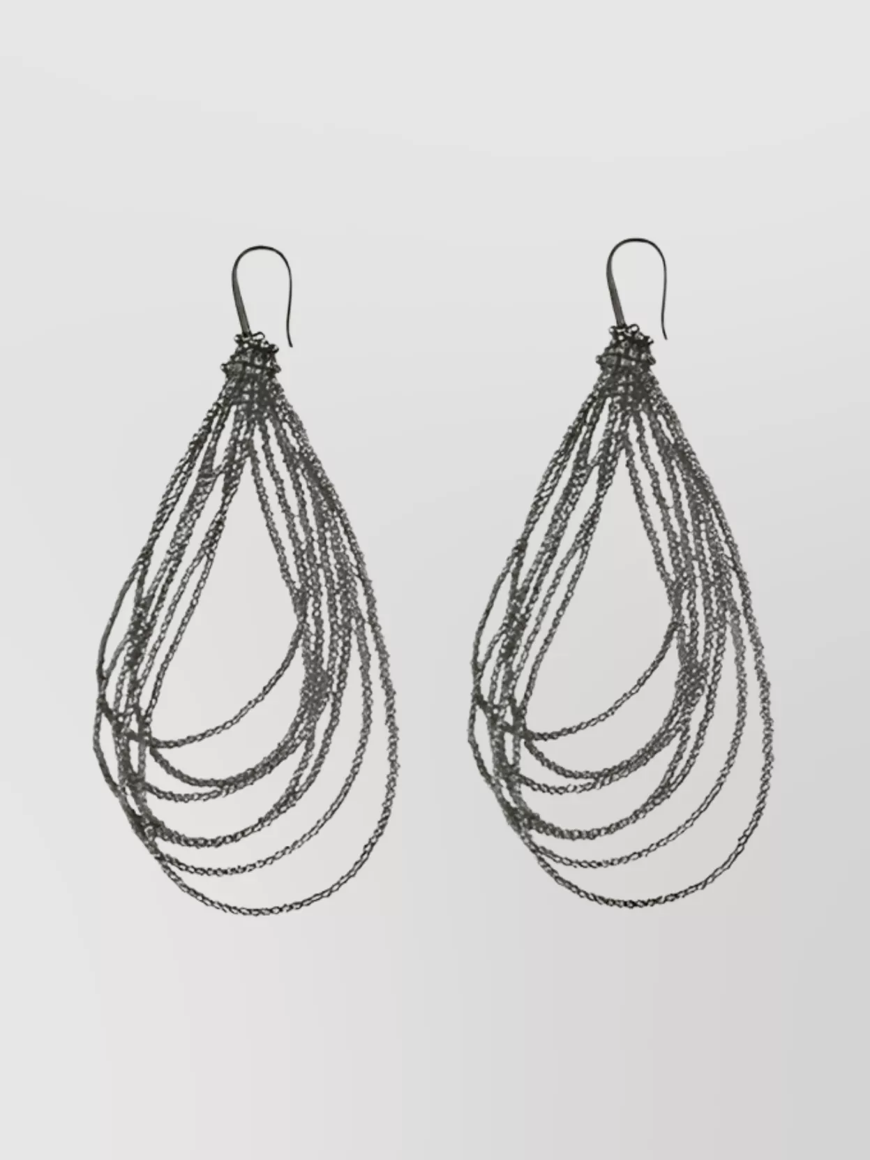 Brunello Cucinelli Circle Drop Earrings With Shiny Bead Detail In Metallic
