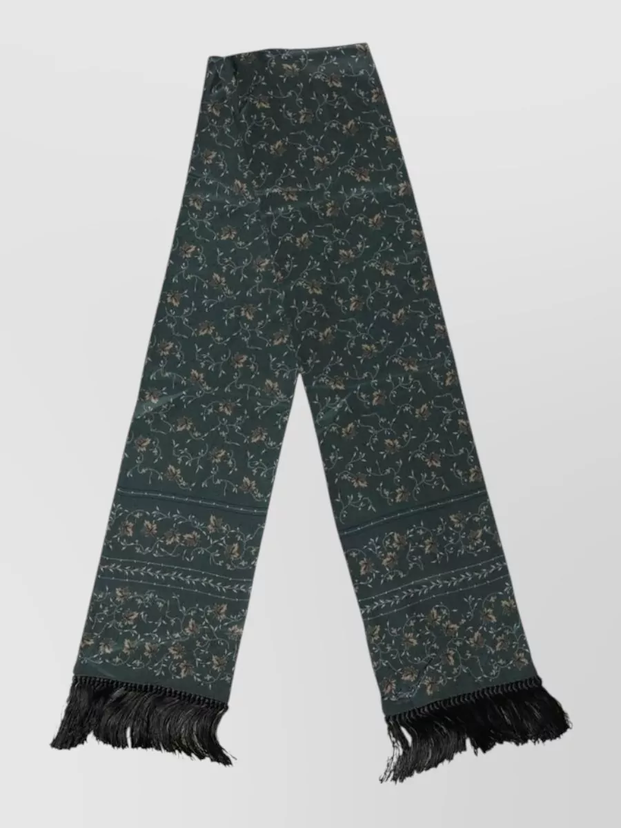 Dolce&Gabbana silk floral-print fringed scarf