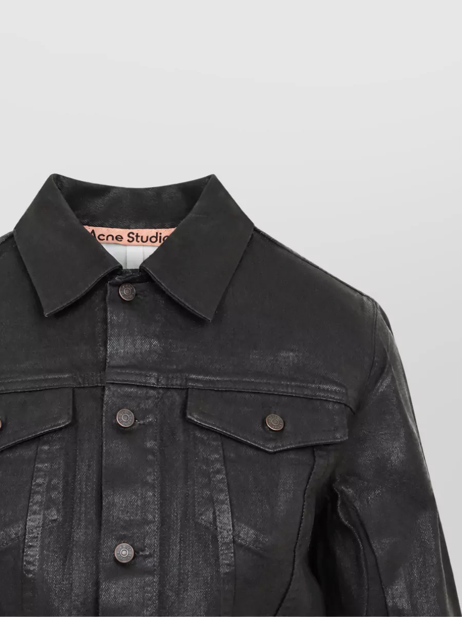 Acne Studios Cropped Coated Denim Jacket