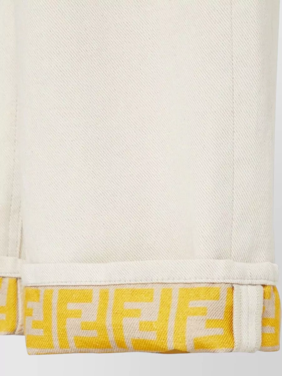 Fendi Denim High-Rise Wide-Leg Straight Jeans