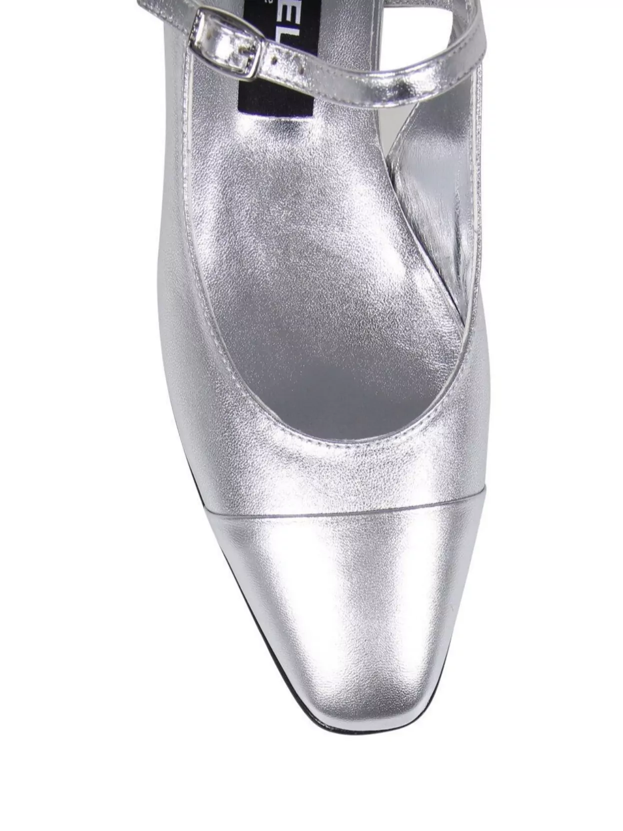 Shop Carel Buckle Square Toe Pump Metallic Finish