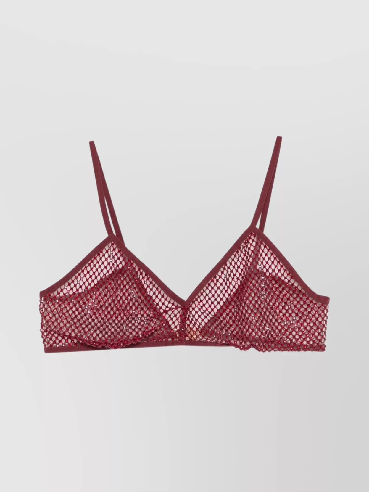 Genny Sheer Mesh Triangle Cup Bra In Red