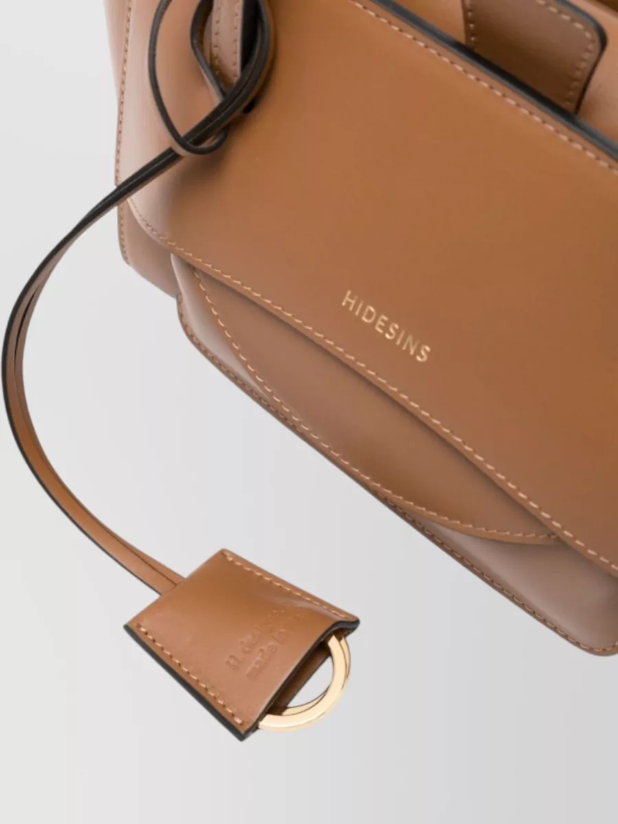 Hidesins Calf Leather Small Flap Tote Bag