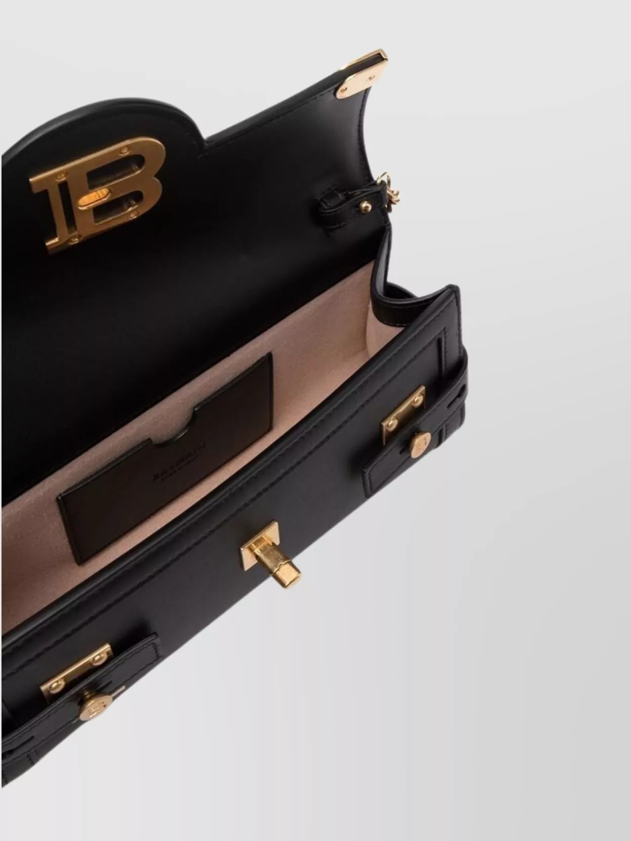 Balmain Mini Leather Bag Chain Strap