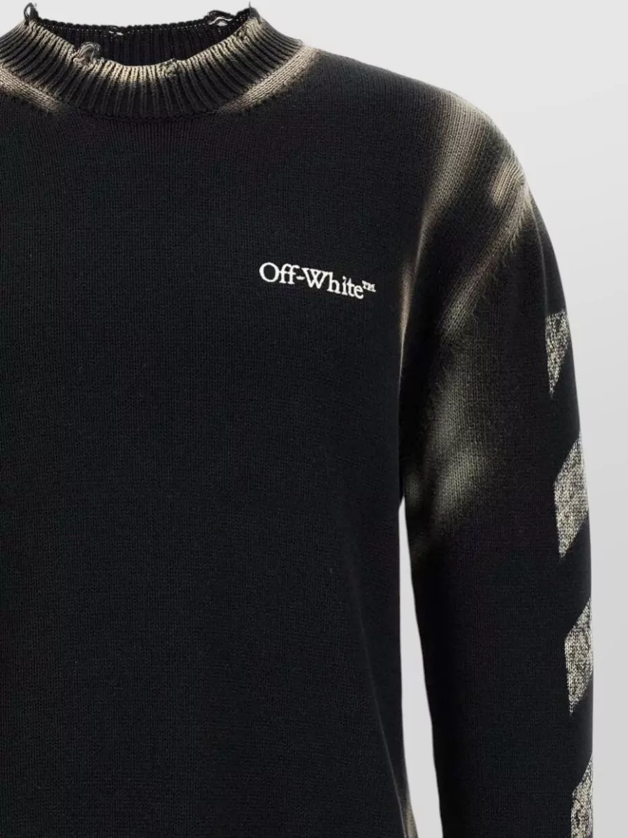 Off-White Corrosion Knit Crewneck Diagonal Stripe