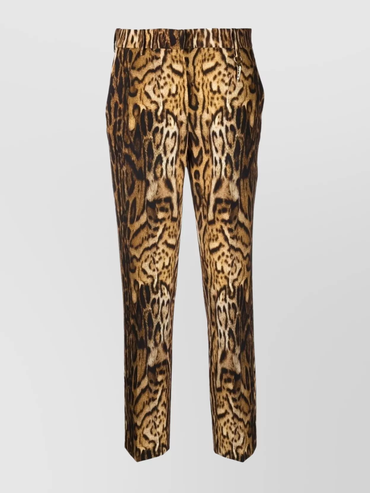 Shop Roberto Cavalli Slim Leopard Print Cropped Trousers