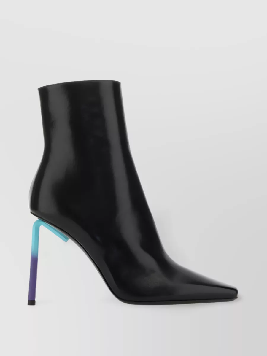 Shop Off-white Allen 140mm Leather Ankle Boots In Black