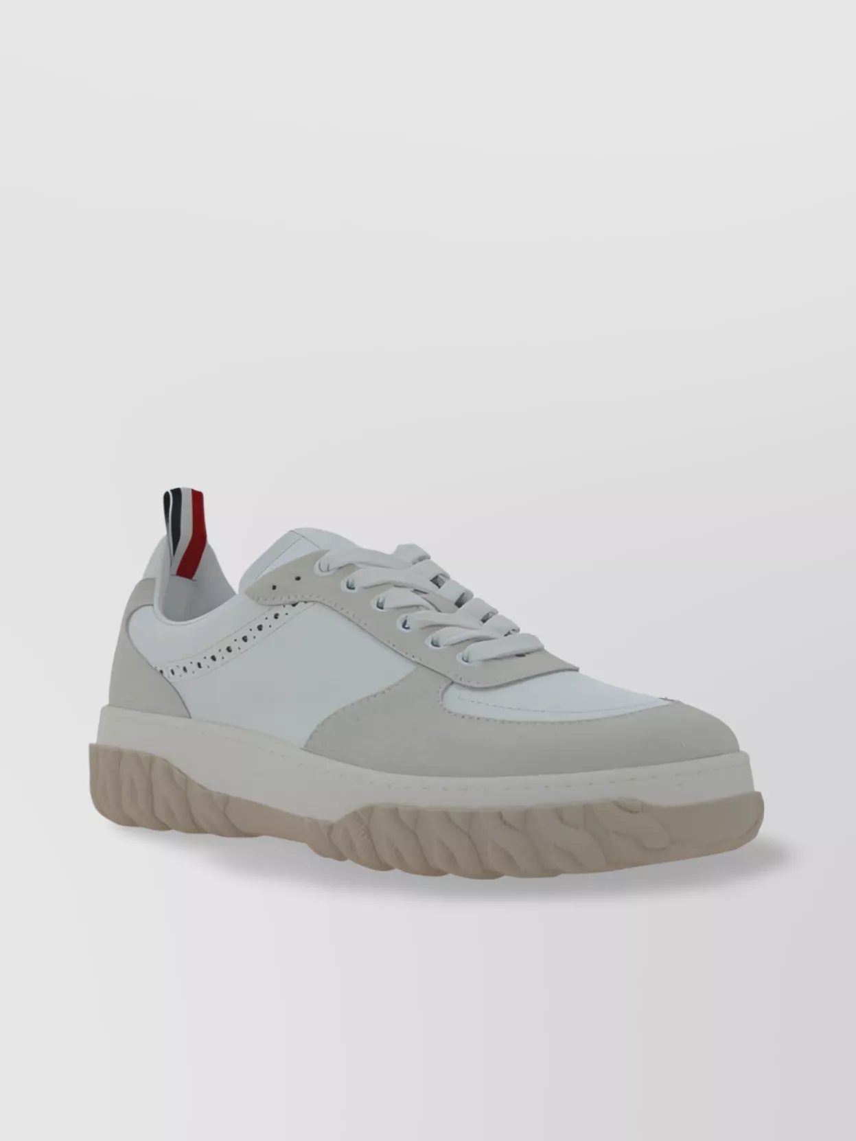 Thom Browne Sporty Calfskin Chunky Sole Sneakers In Gray