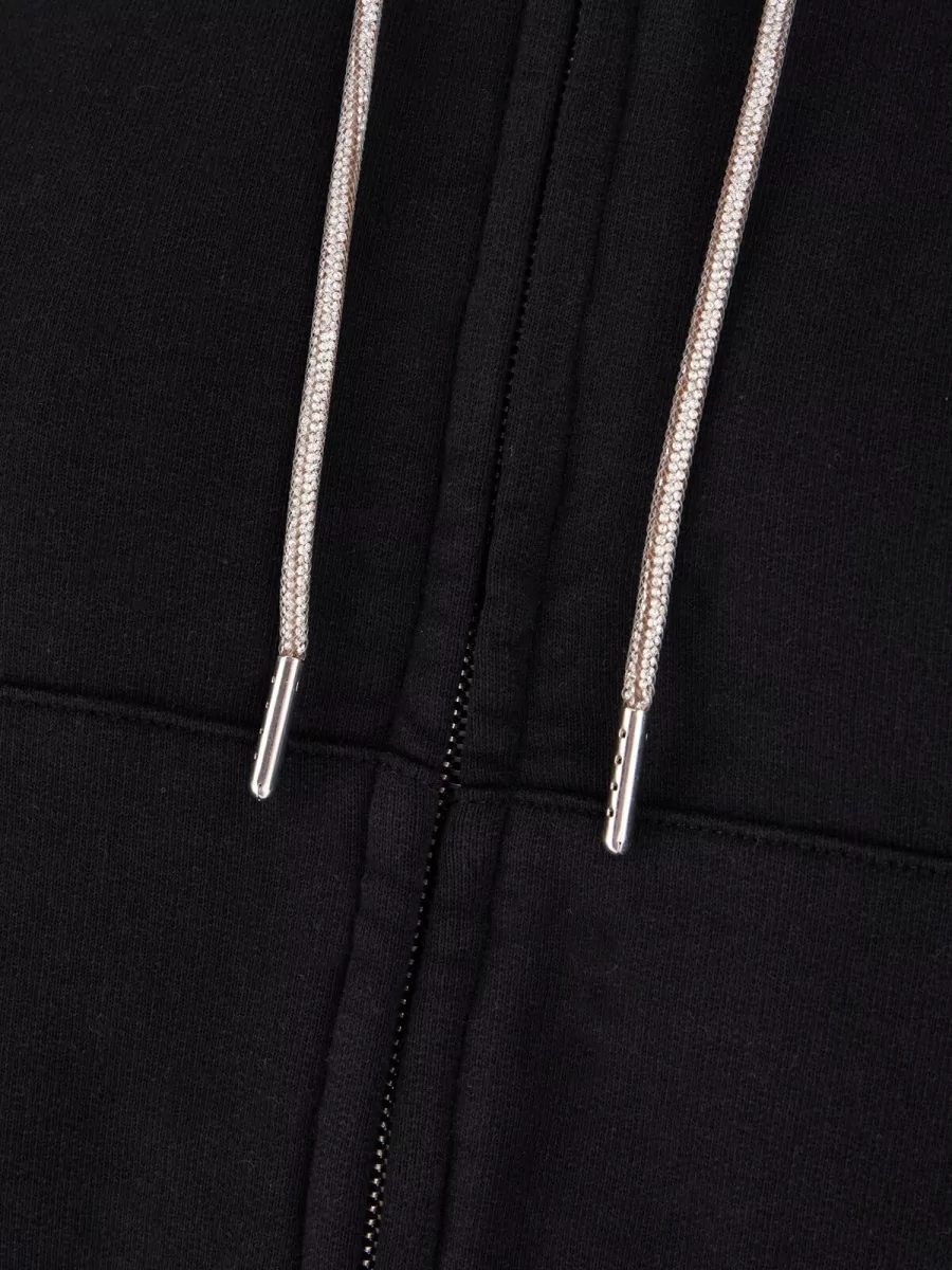 Alexander Wang Crystal-Embellished Zip-Up Hoodie
