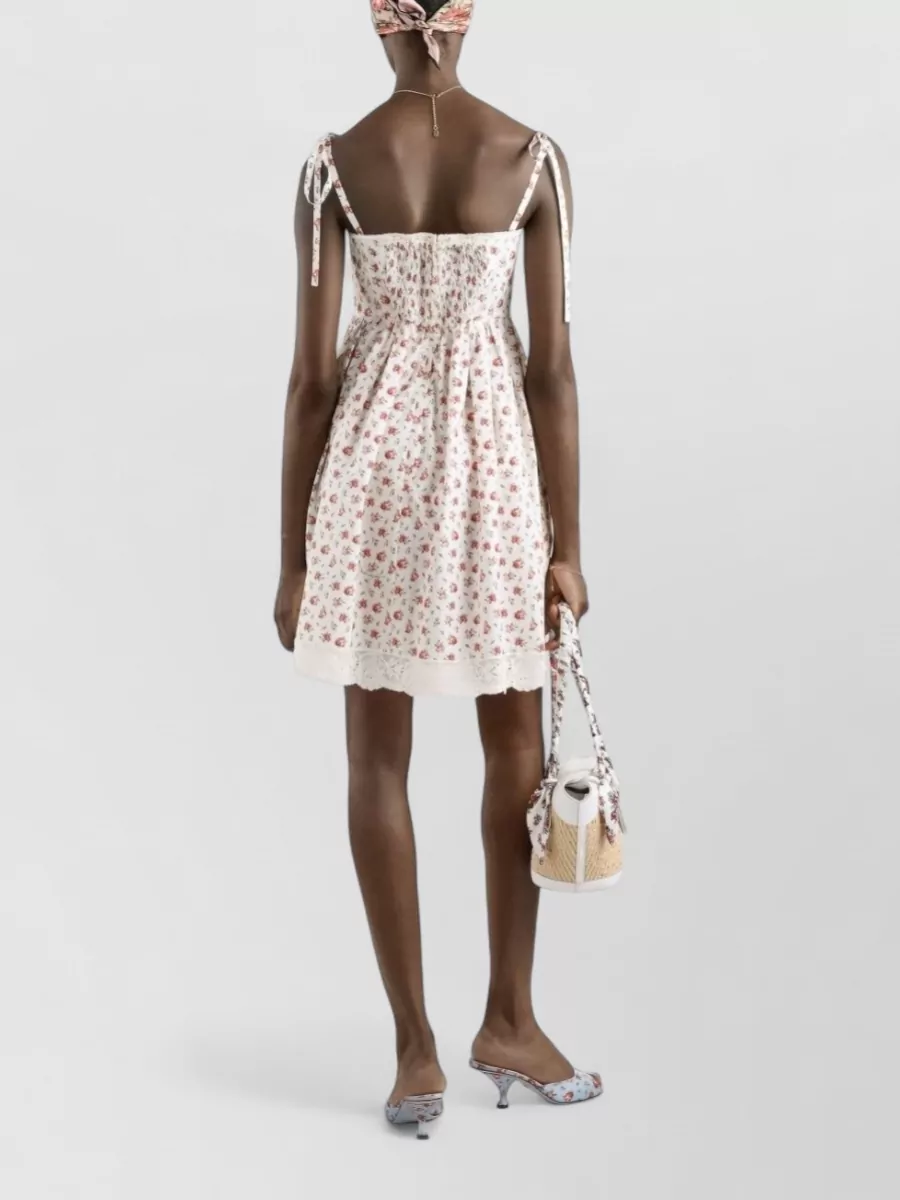 Dolce&Gabbana Roses Print Dress Sweetheart Neckline