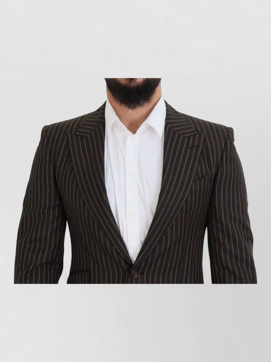 Dolce&Gabbana Virgin Wool Pinstripe Single-Breasted Blazer