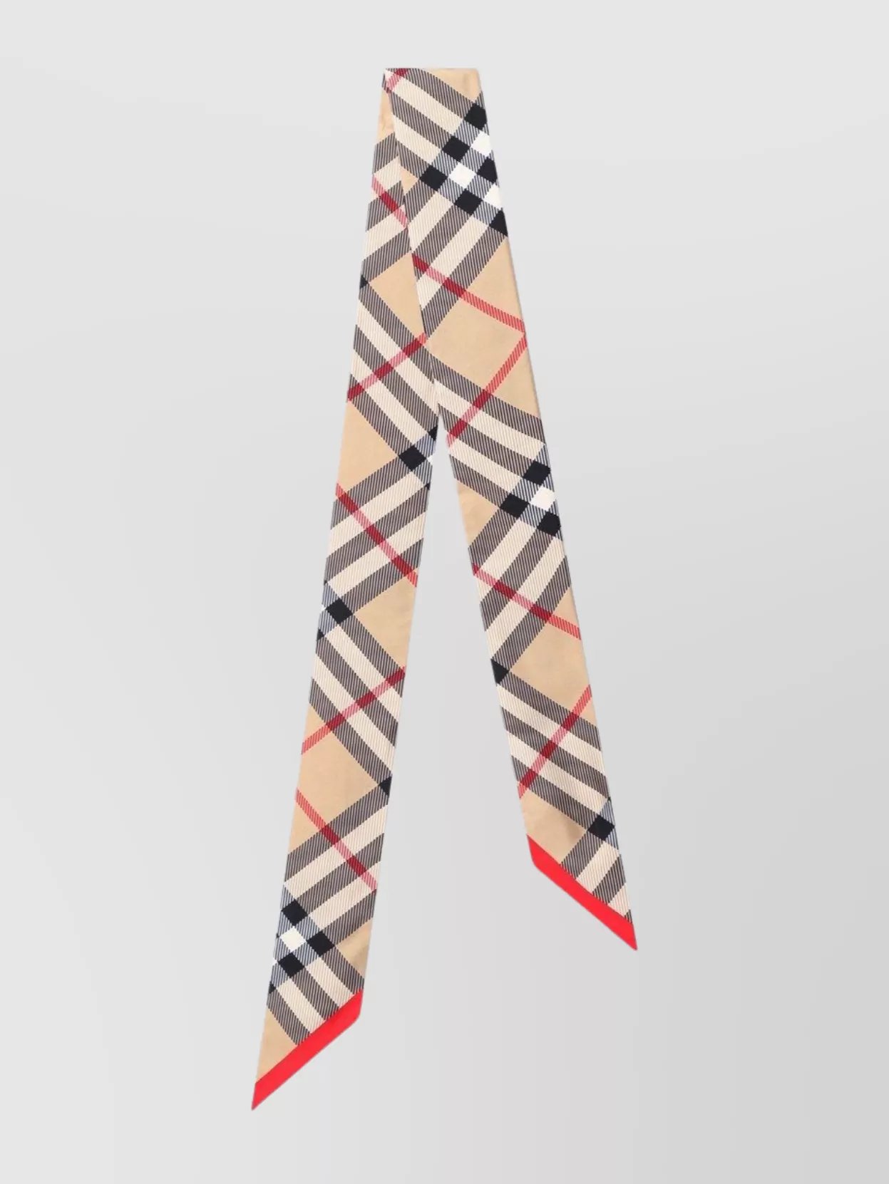 Burberry Long Lightweight Checked Silk Scarf In Neutral