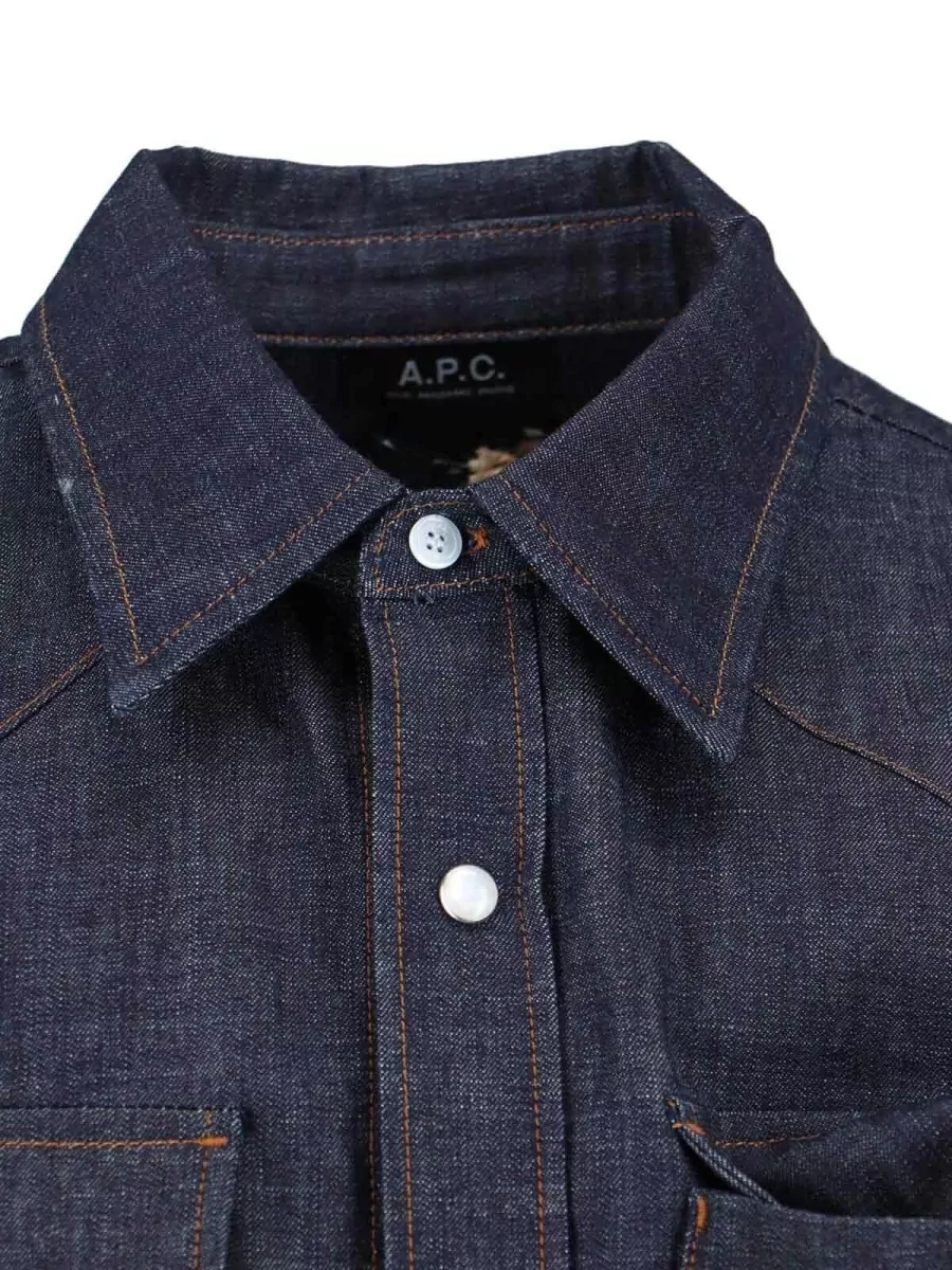 A.p.c. Western Yoke Shirt Long Sleeves Chest Pockets