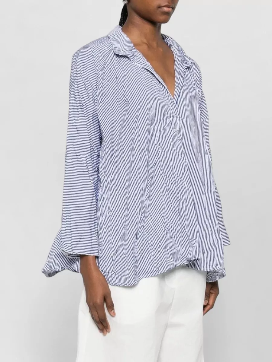 Daniela Gregis Striped Cotton Shirt Long Sleeves Collar