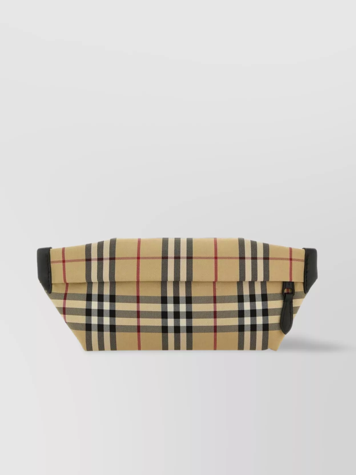 Shop Burberry Rectangular Checkered Belt Bag In Cream