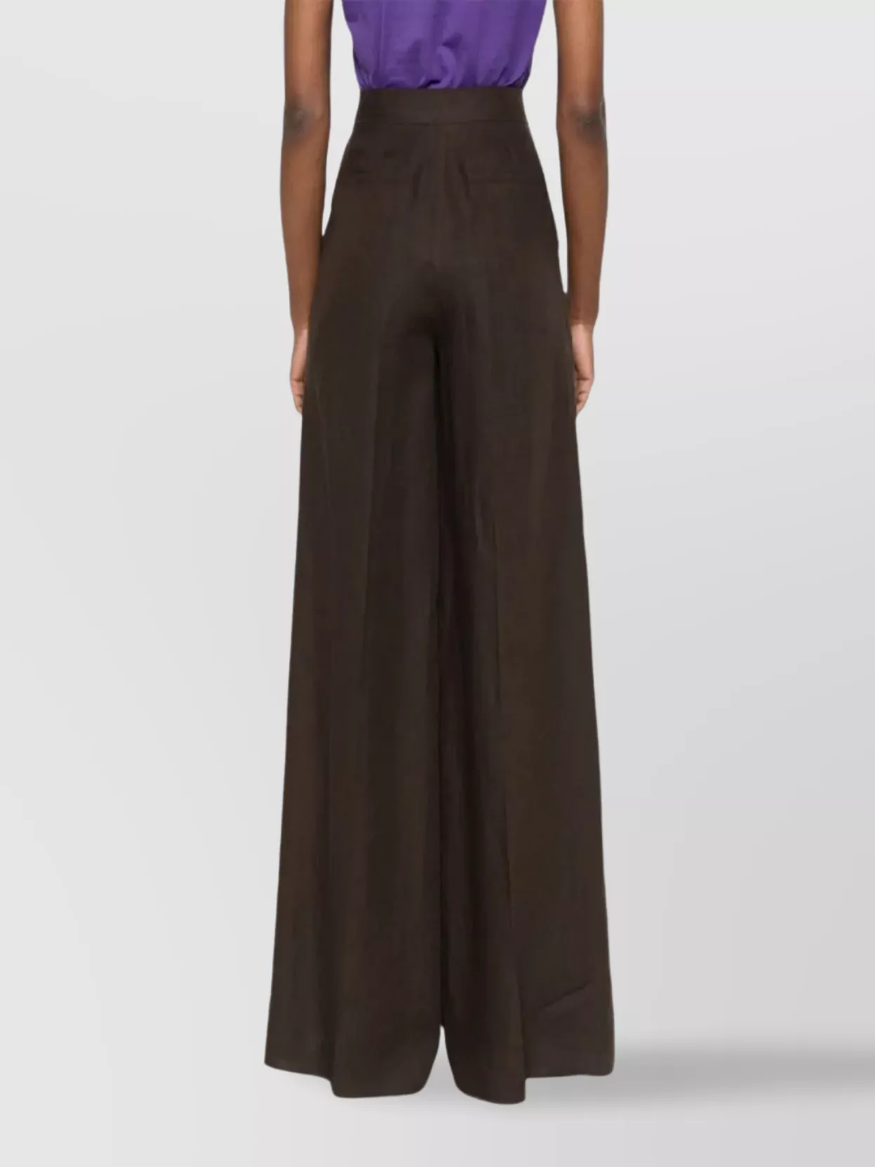Max Mara Wide-leg Pants With High Waist And Flowing Silhouette In Brown