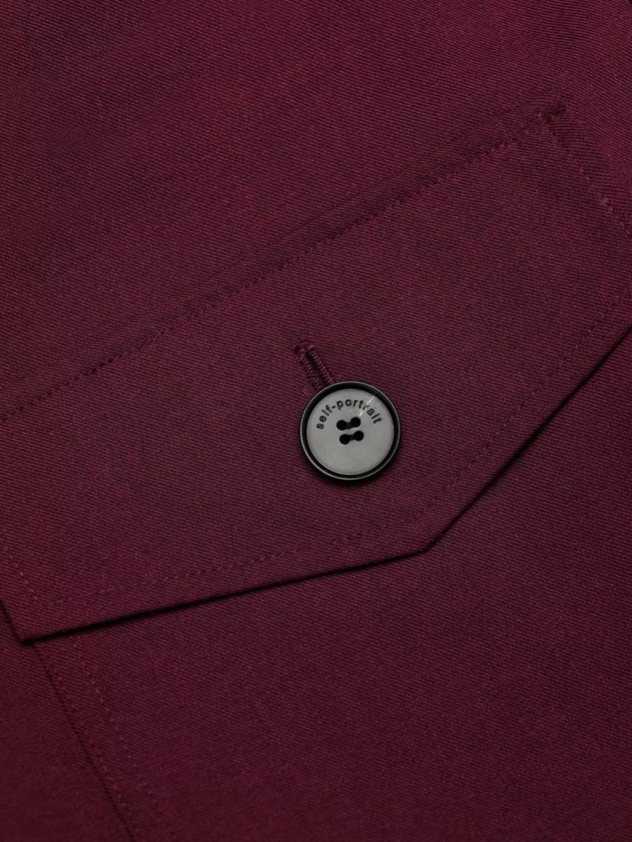 Self-Portrait Twill Tie Neck Playsuit