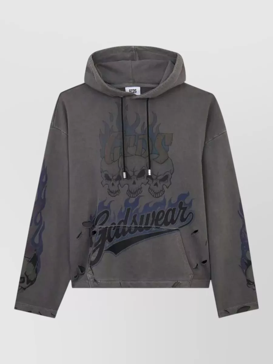 Gcds Printed Cotton Hoodie