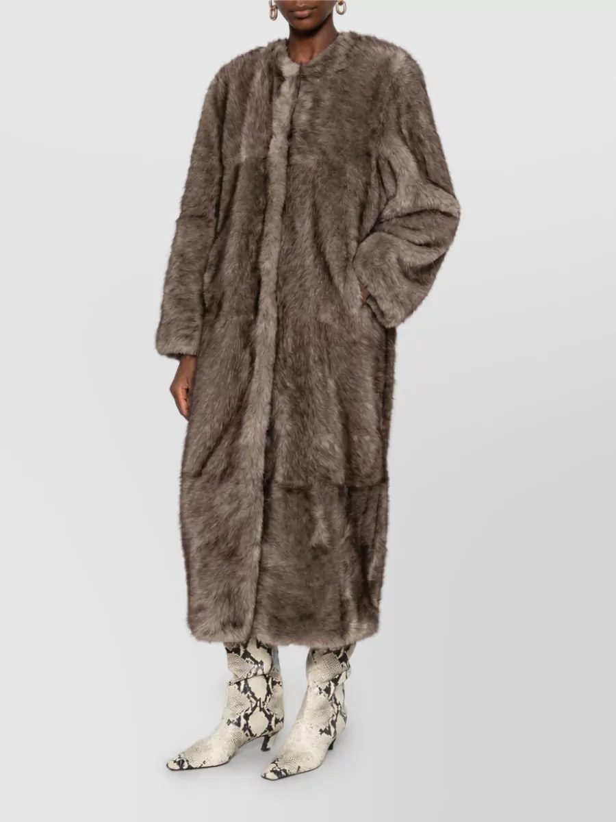 Stand Studio faux fur long coat