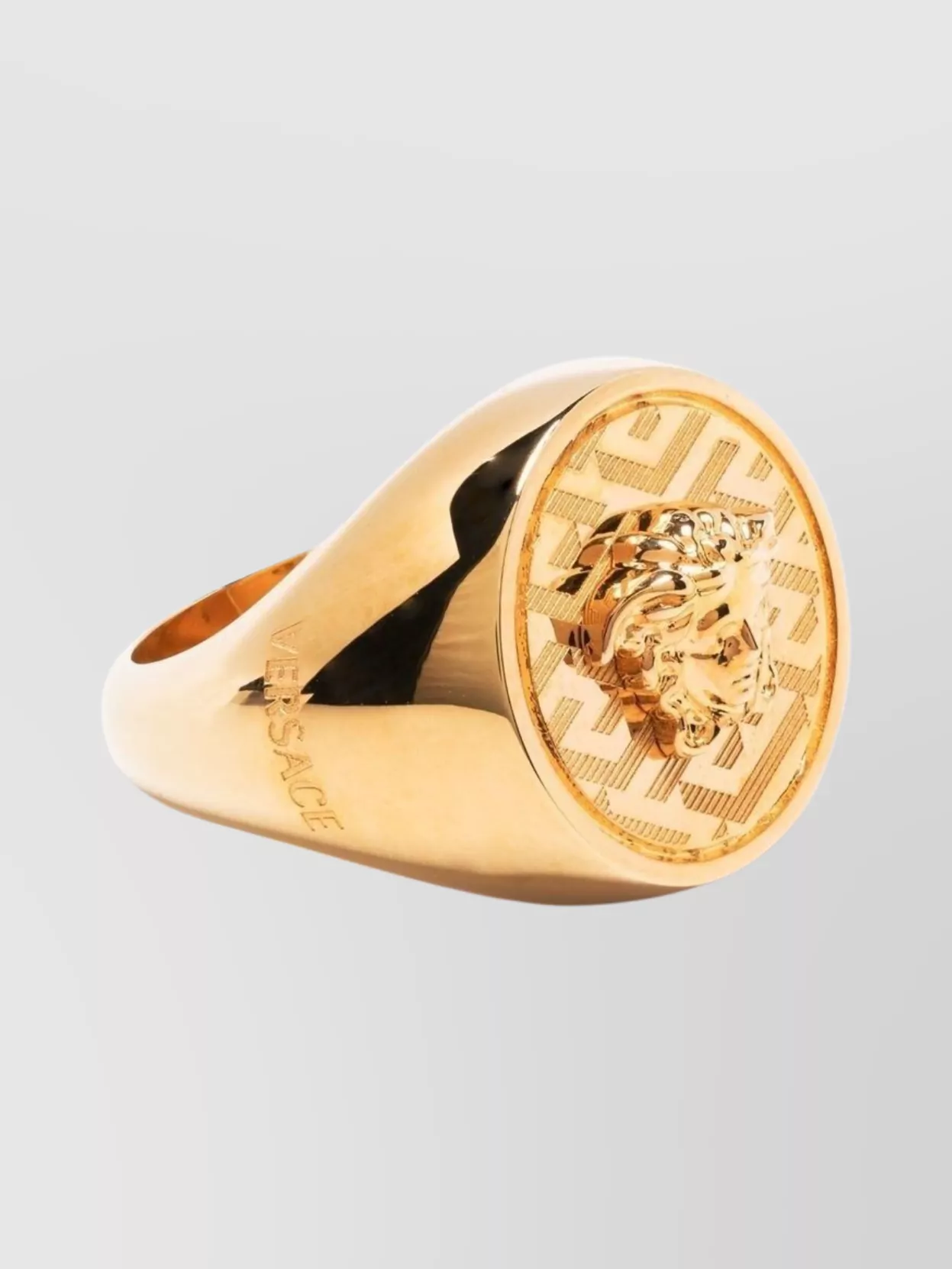 Versace Medusa Plaque Ring In Gold